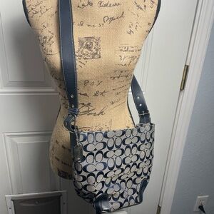 Coach Blue and Gray Crossbody Bag